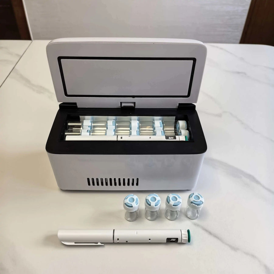 5ml 10 Vials Peptide Carrying Storage Case Mini Skincare Fridge Insulin Cooler Peptide Pen Cartridge Smart Organizer